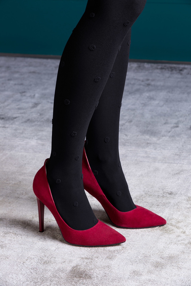 NELLY - nadmerné dámske microfibrové vzorované pančuchové nohavice