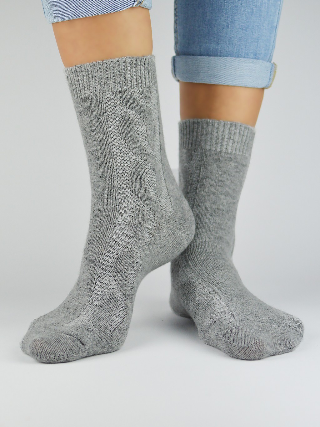 Hrubšie dámske ponožky s obsahom vlny