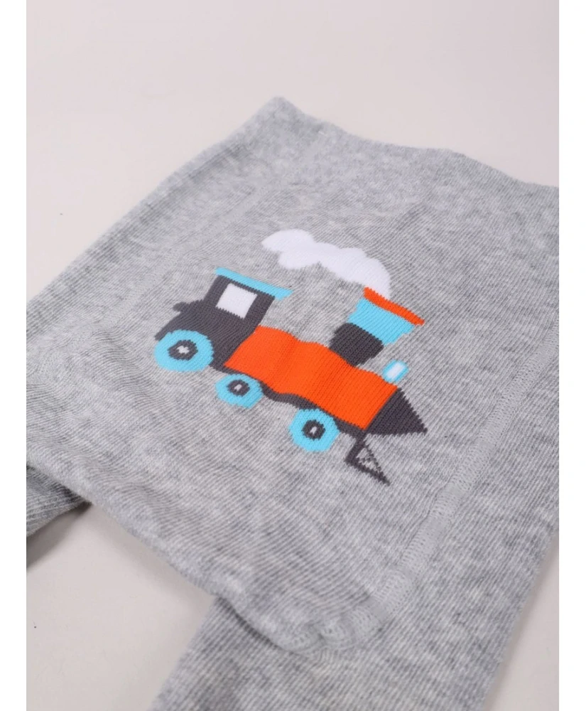 Detské bavlnené vzorované pančuchové nohavice s ABS