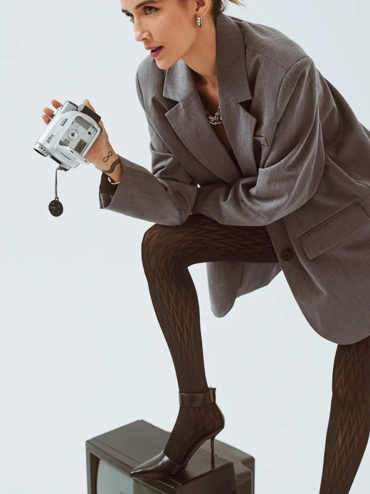 REYNA - dámske hrubé vzorované pan.nohavice 60 DEN 