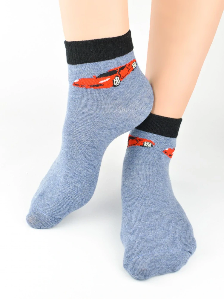Polovysoké detské bavlnené vzorované ponožky