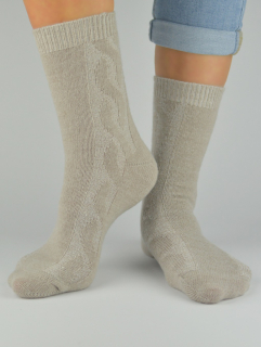 Hrubšie dámske ponožky s obsahom vlny