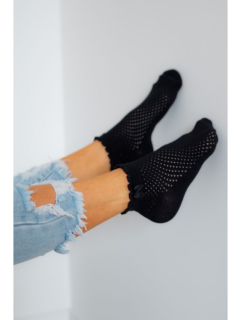 Dámske ažúrové ponožky - s mašličkou