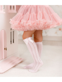 Detské ažúrové podkolienky s mašľou