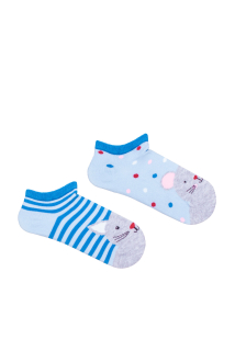 MILENA - MAČKA a MYŠ detské krátke ponožky 