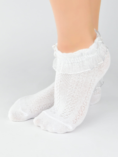 Detské krátke ažurové ponožky s volánikom
