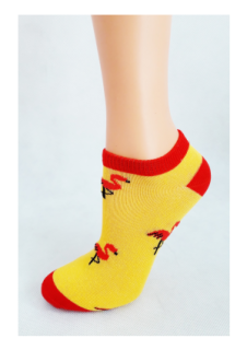 YOUNG - detské vzorované krátke ponožky - PLAMENIAKY