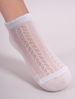 Tenké bavlnené krátke ažurové ponožky
