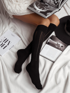 Bavlnené hrubšie ažurové podkolienky