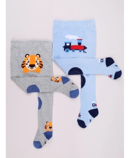 Detské bavlnené vzorované pančuchové nohavice s ABS