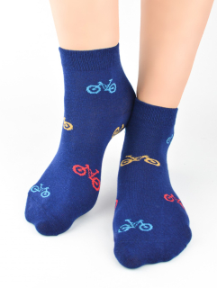 Polovysoké detské bavlnené vzorované ponožky