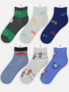 Polovysoké detské bavlnené vzorované ponožky