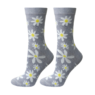 Dámske bavlnené vzorované ponožky - KVETINY