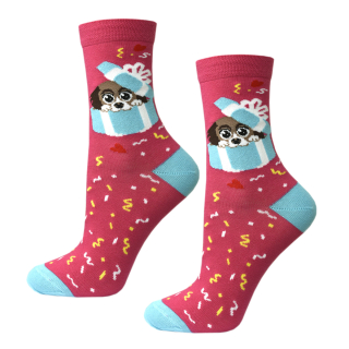 DARČEKOVÝ PSÍK - detské bavlnené ponožky