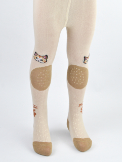 Detské bavlnené vzorované pančuchové nahavice s ABS