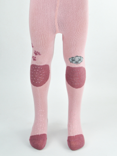 Detské bavlnené vzorované pančuchové nahavice s ABS