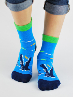 Detské bavlnené vzorované ponožky s ABS