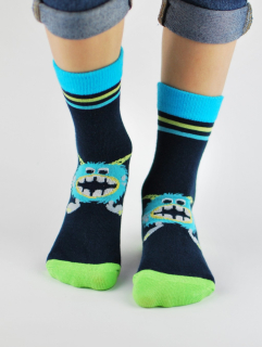 Detské bavlnené vzorované ponožky s ABS