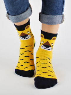 Detské bavlnené vzorované ponožky s ABS