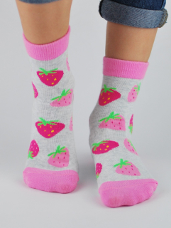 Detské bavlnené vzorované ponožky s ABS